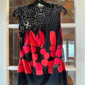 ETCETERA NWT Black and Red Silky Sleeveless Blouse Size S